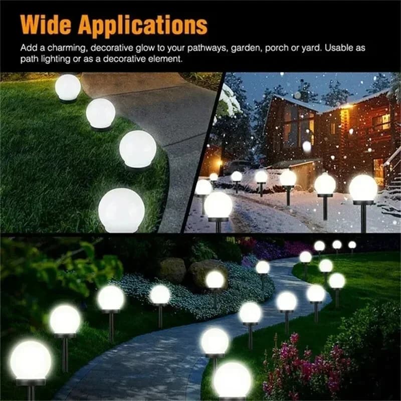 Luz Esférica de Jardim LED com Energia Solar