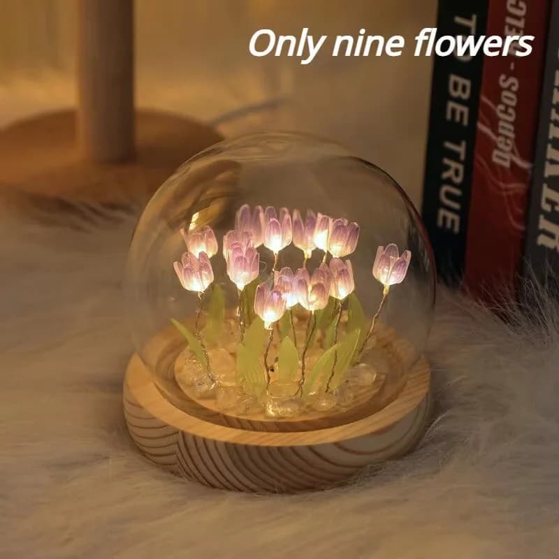 Kit DIY Mini Luz Noturna Tulipa, Decoração Artesanal para Casa