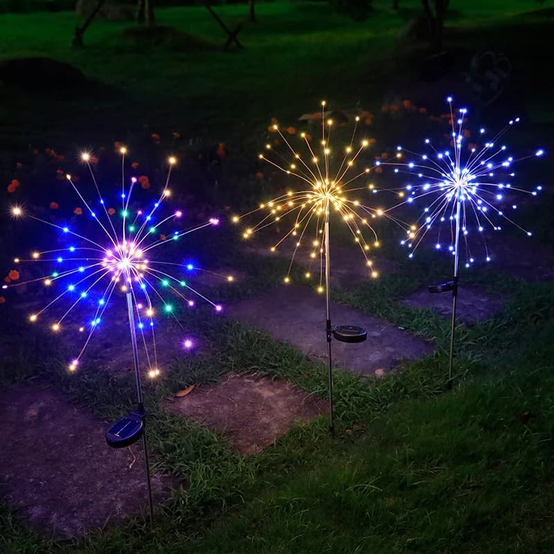 Luz de Jardim Solar LED à Prova d'Água Formato Dente-de-Leão Fogos