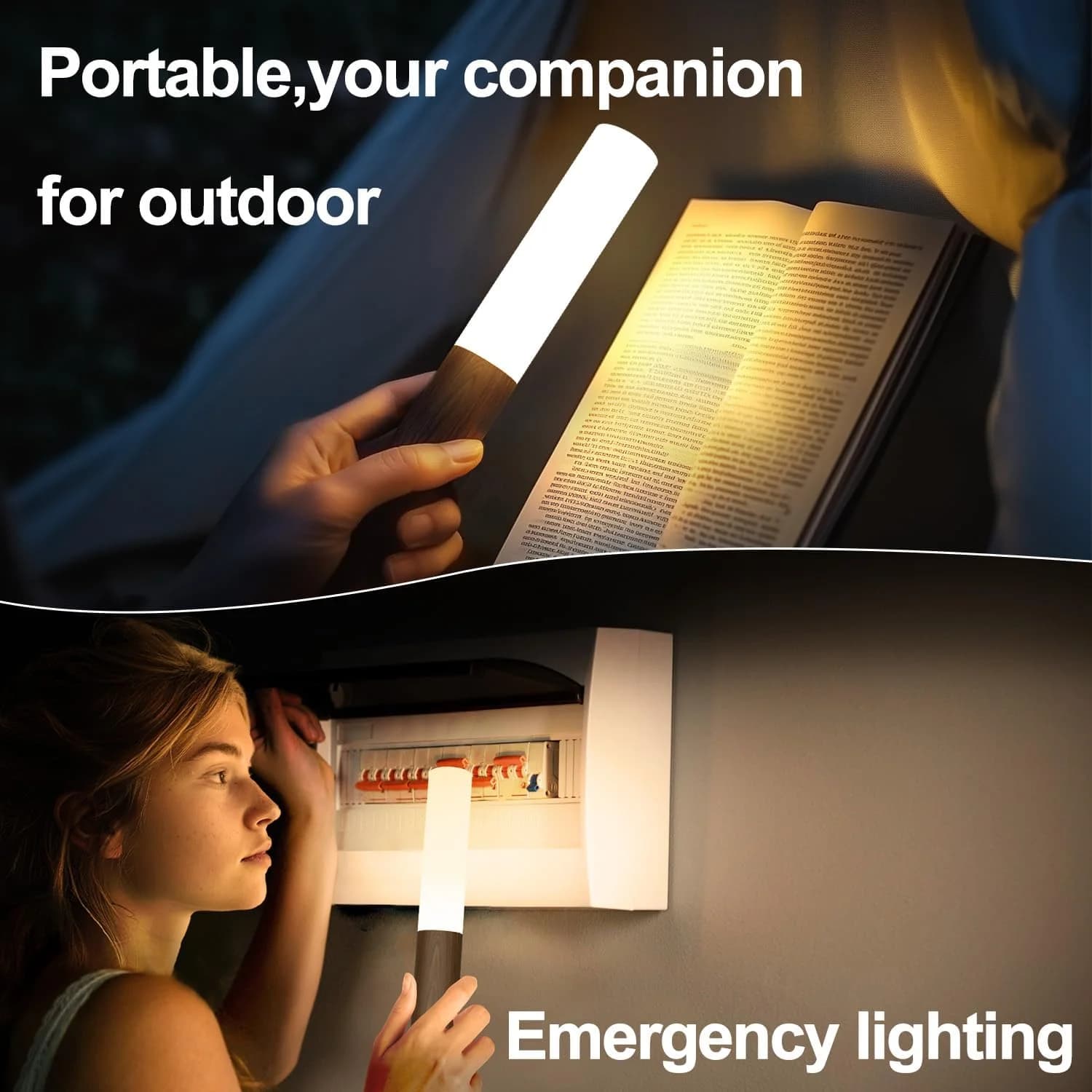 Luz Noturna LED com Sensor de Movimento, Luminária de Armário Recarregável via USB