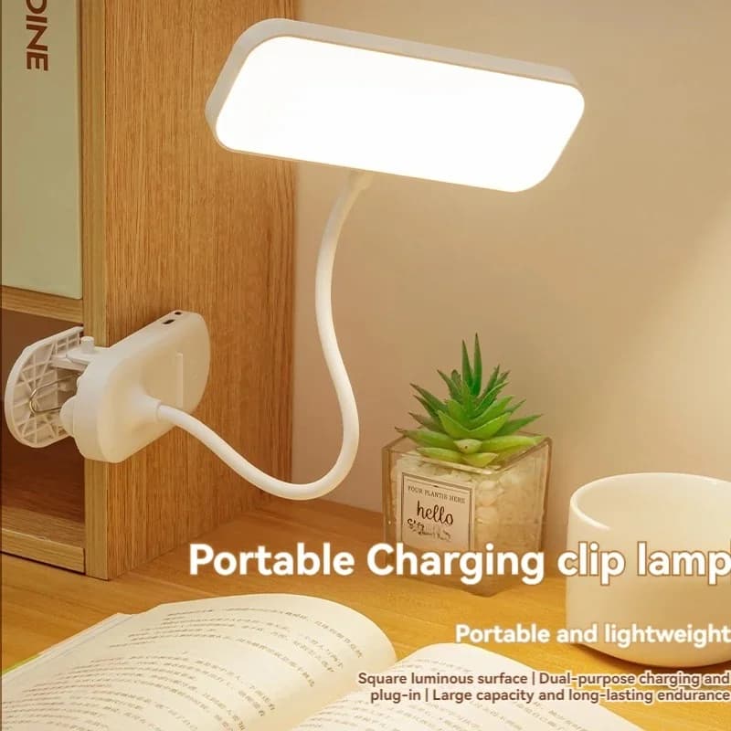Luz de Cabeceira LED com Presilha USB Recarregável, Regulável