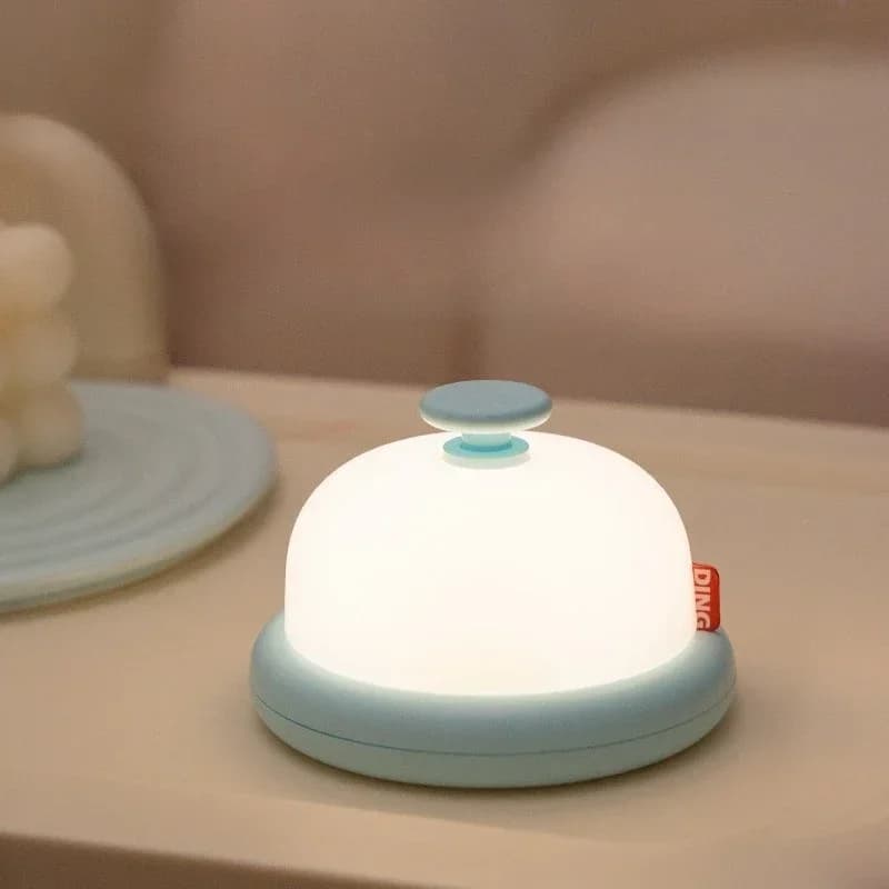 Luminária de Mesa LED Formato Sino com Timer, Branco Quente