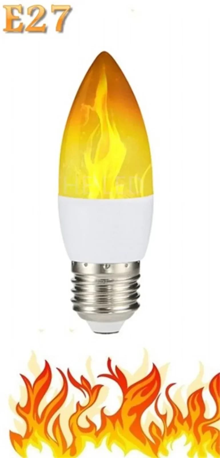 Lâmpada LED Chama E14/E27 com Senso de Gravidade, 3 Modos Quentes