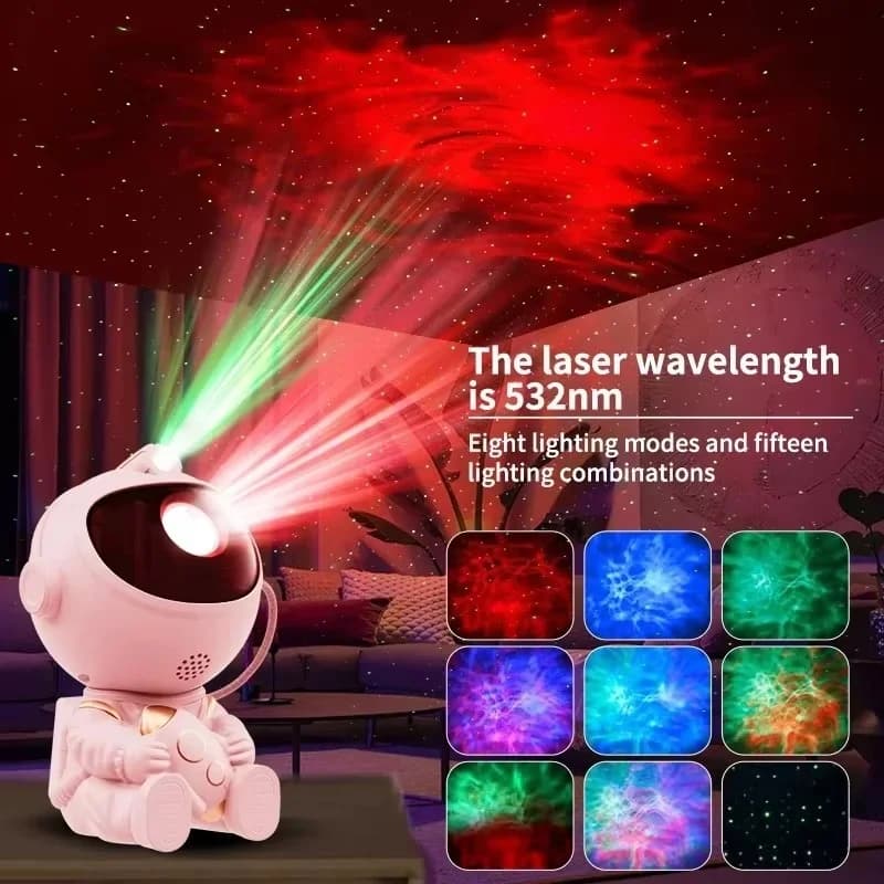 Projetor Espacial Astronauta LED Luz Noturna