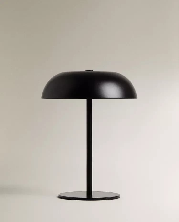 Luminária de Mesa Cogumelo Metálica Recarregável com Toque