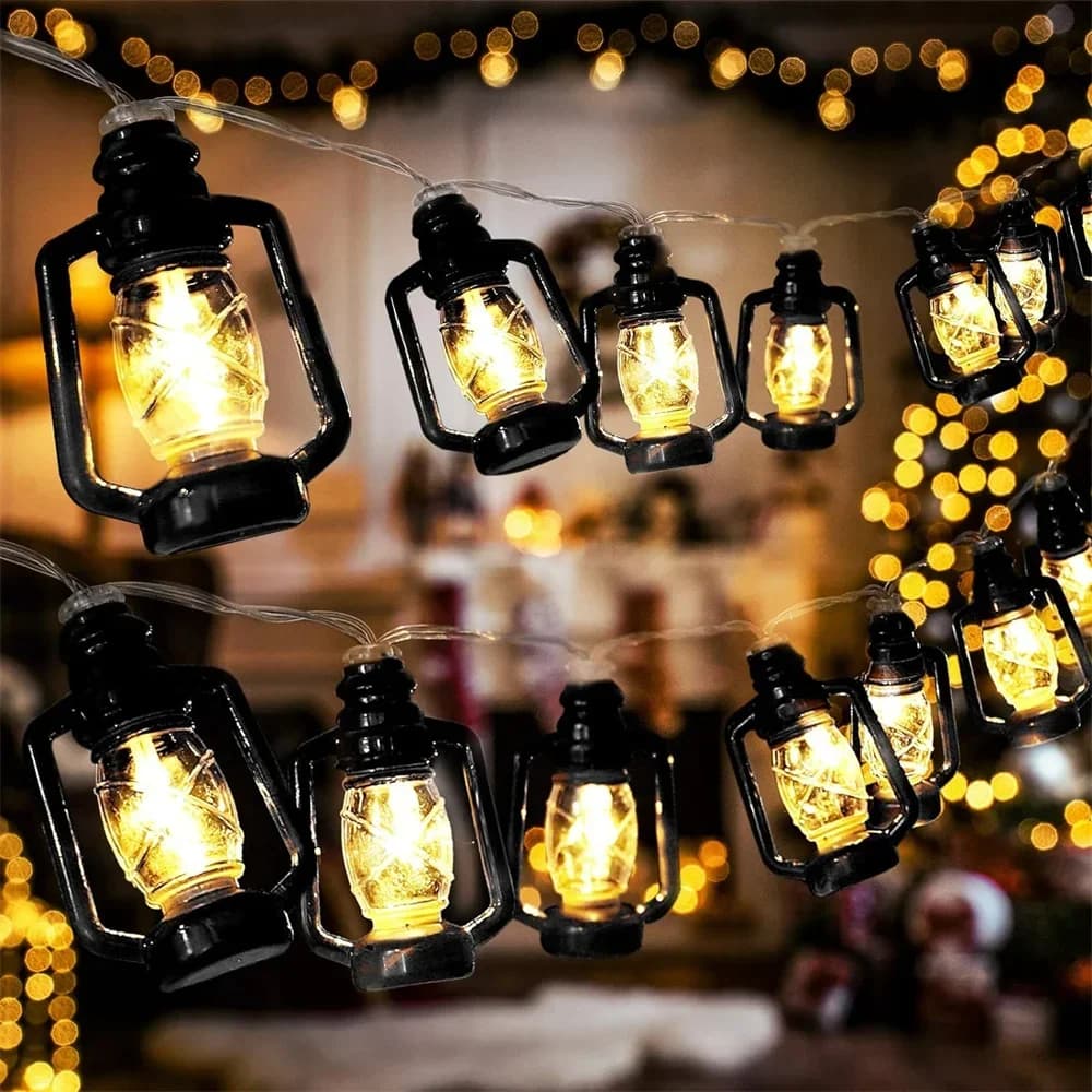 Luzes de Cordão LED Solar Branco Quente para Jardim
