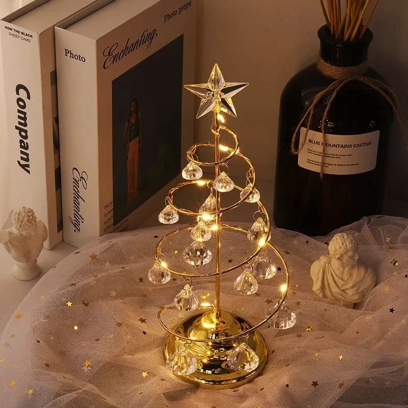 Luminária Noturna LED Árvore de Cristal Ferro Galvanizado