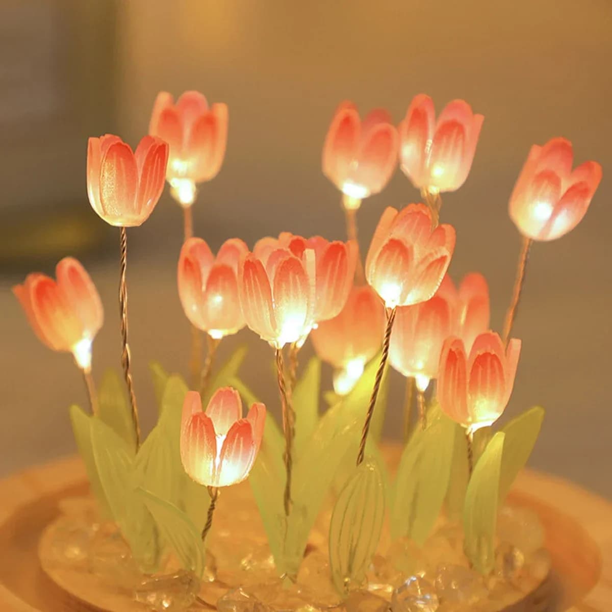 Kit DIY Mini Luz Noturna Tulipa, Decoração Artesanal para Casa