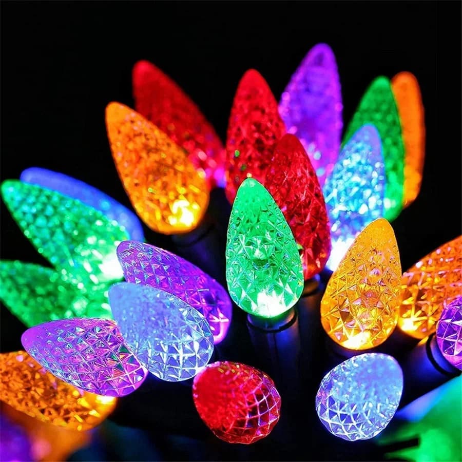 Cordão de Luzes LED Morango/Fruta Silvestre Solar ou Plug-in