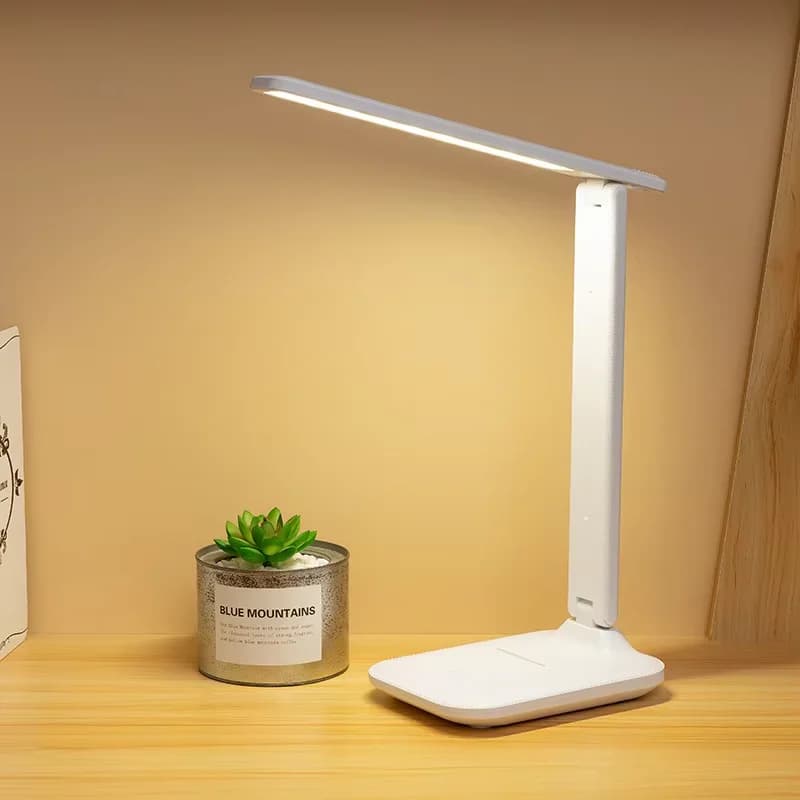 Luminária de Mesa LED Dobrável e Dimmer, 3 Cores