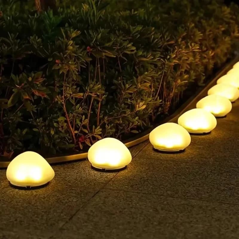 Luz de Jardim LED Solar à Prova d'Água em Formato de Pedra