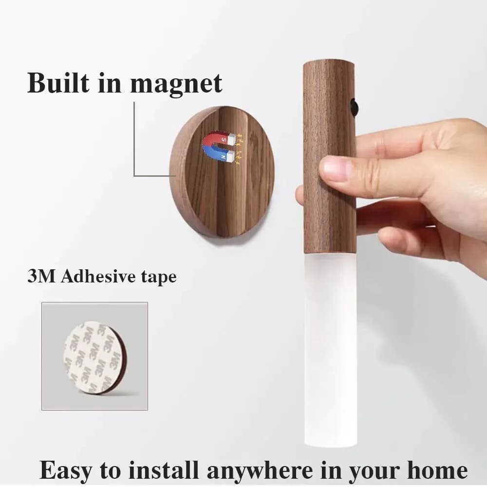 Luminária de Parede LED com Sensor de Movimento, Recarregável, 3 Modos