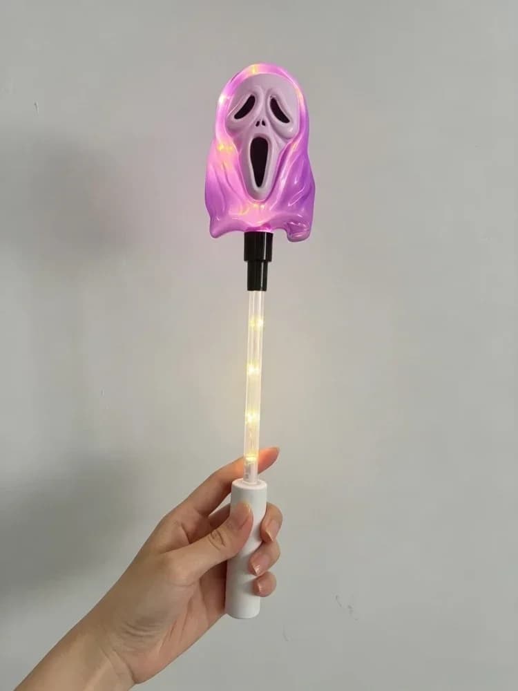 Varinha LED Halloween com Fantasma Multicolorido no Topo