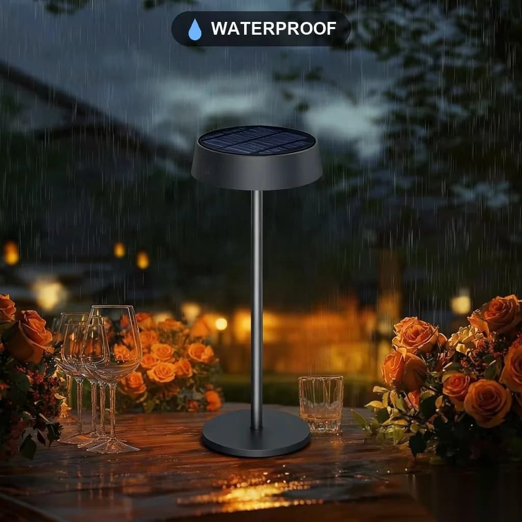 Luminária de Mesa Solar, Carregamento Duplo USB, 3 Cores