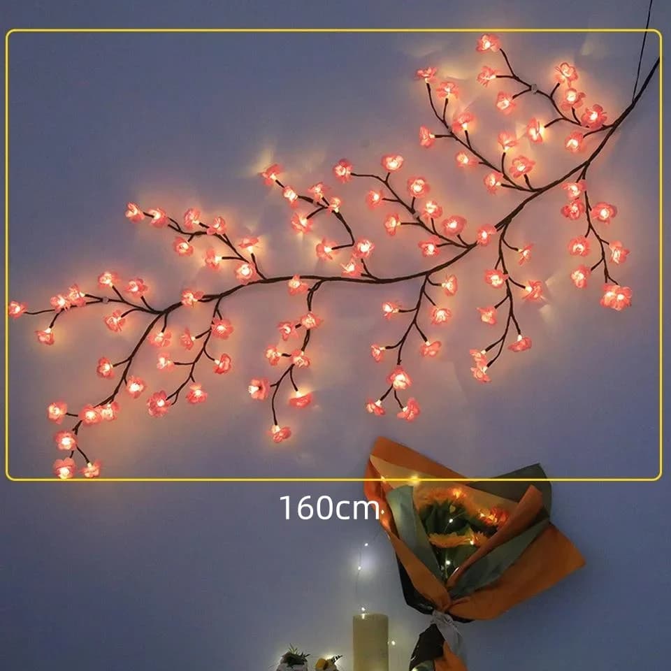 Luminária de Parede Rosa Flor de Cerejeira com Controle Remoto