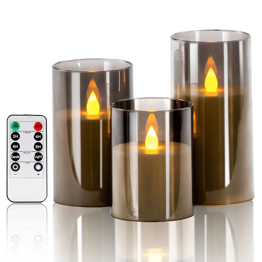 Kit com 3 Velas LED Piscantes com Controle Remoto