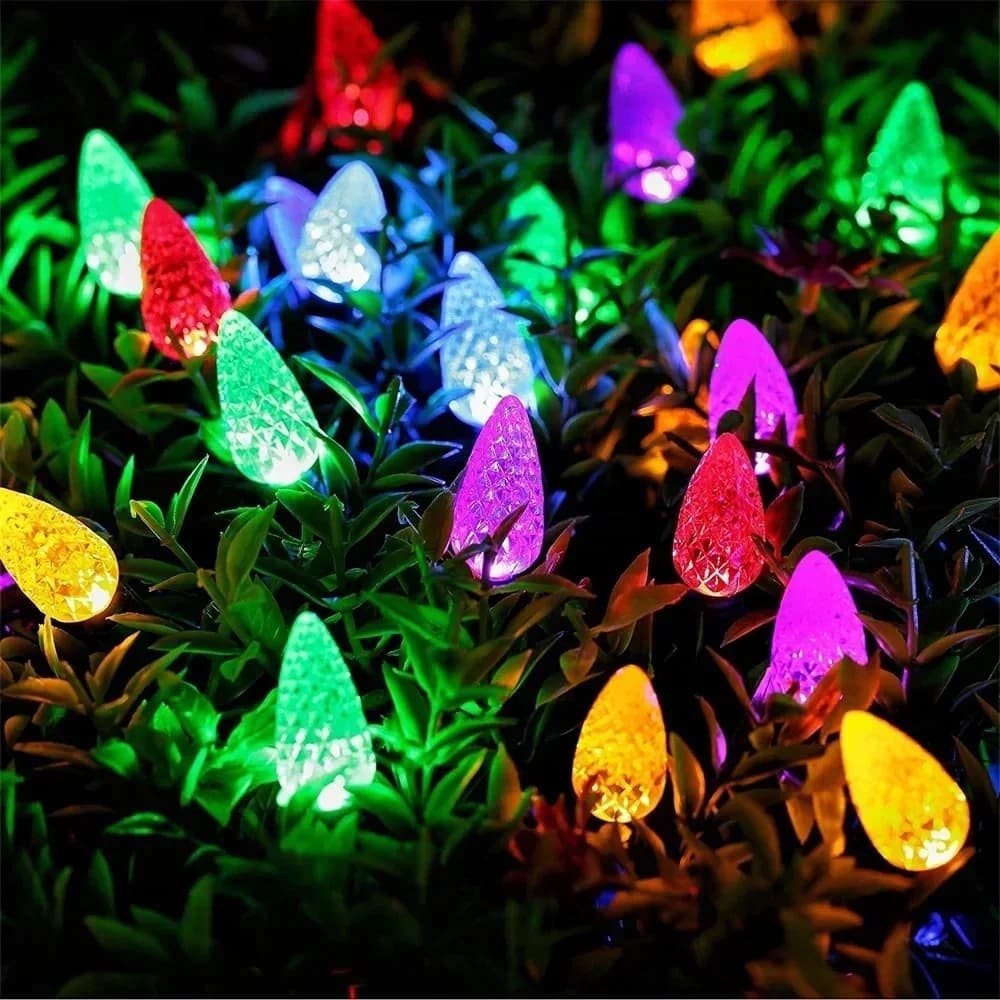 Cordão de Luzes LED Morango/Fruta Silvestre Solar ou Plug-in