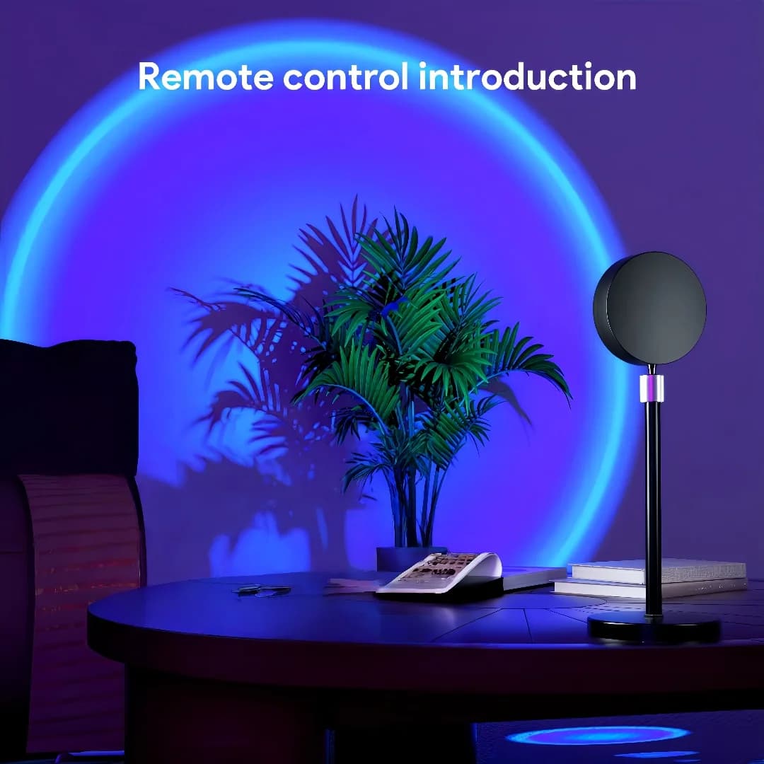 Mini Projetor de Luz LED RGB Pôr do Sol com Controle Remoto, USB