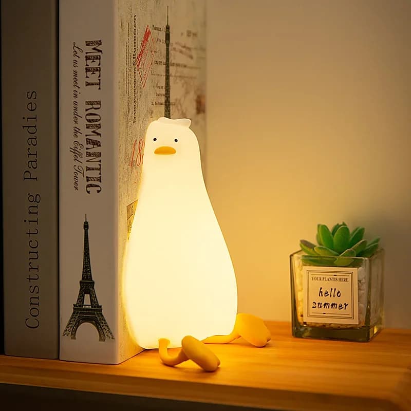 Luz Noturna Recarregável de Silicone Pato
