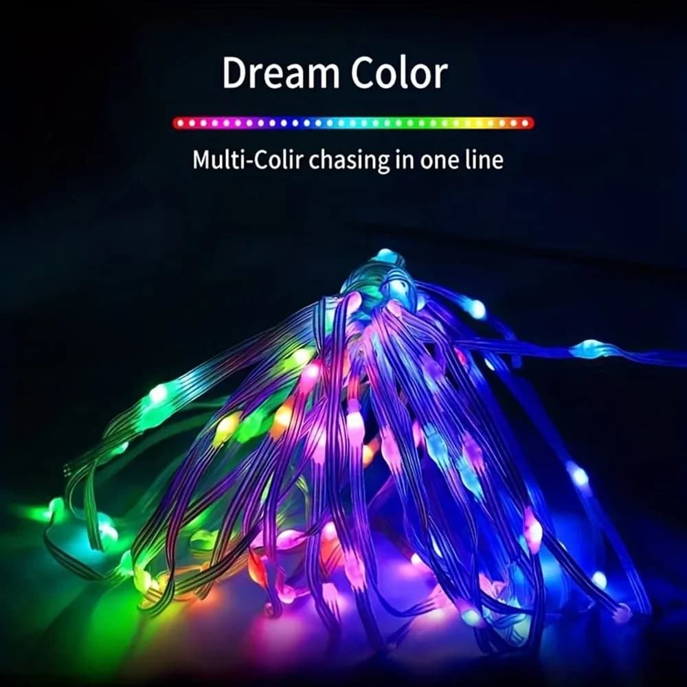 Luzes de Fada RGB Inteligentes com Controle por App Bluetooth