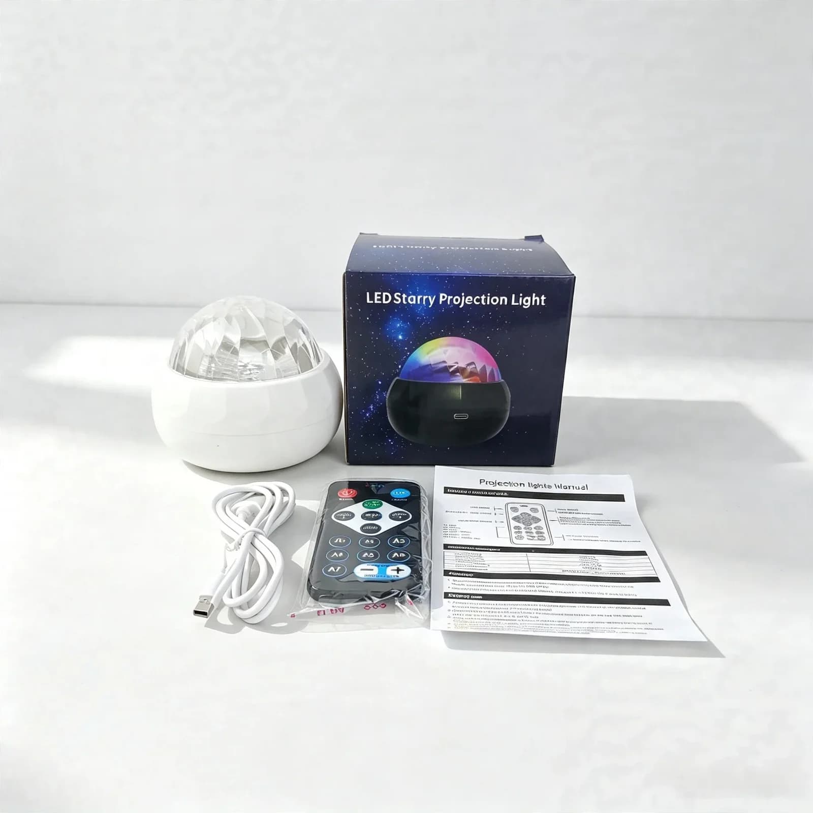 Luz Noturna Projetor Aurora USB UFO, Ambiência Multicolorida
