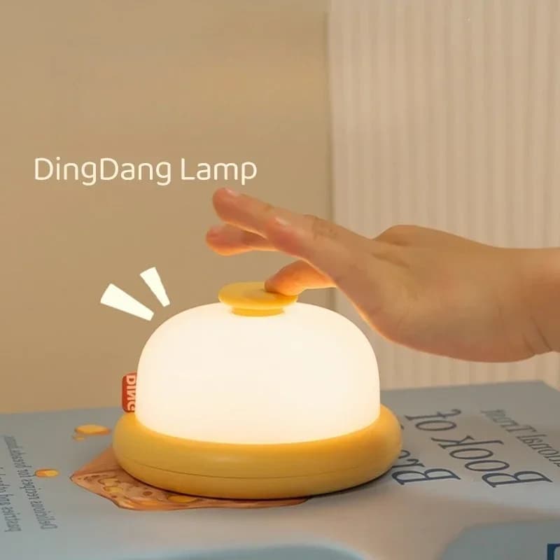 Luminária de Mesa LED Formato Sino com Timer, Branco Quente