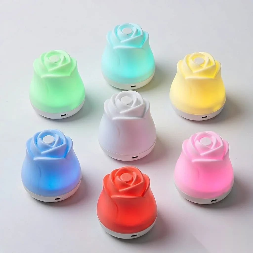 Luminária de Mesa Rosa com Sensor de Toque e Recarga USB