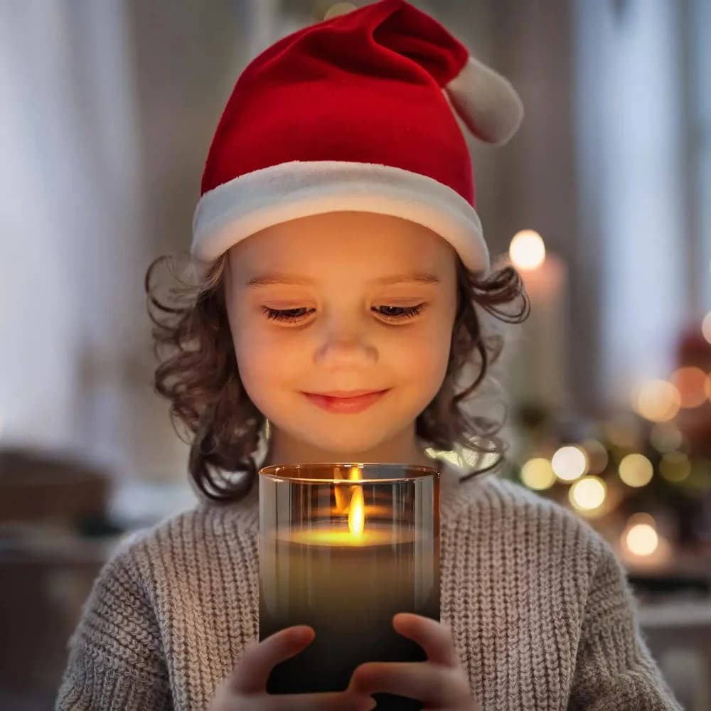 Conjunto de Velas LED Sem Chama em Vidro com Controle Remoto e Timer