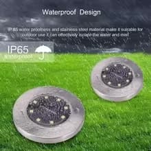 Kit com 4 Luzes de Deck LED Solares Discos, 8 LEDs