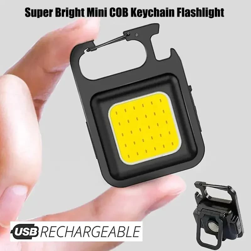 Lanterna Chaveiro COB LED Recarregável Mini com Abridor
