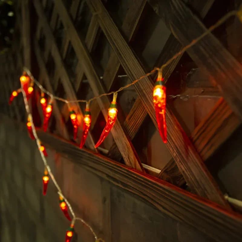 Cordão de Luzes LED Pimenta Vermelha USB ou Bateria