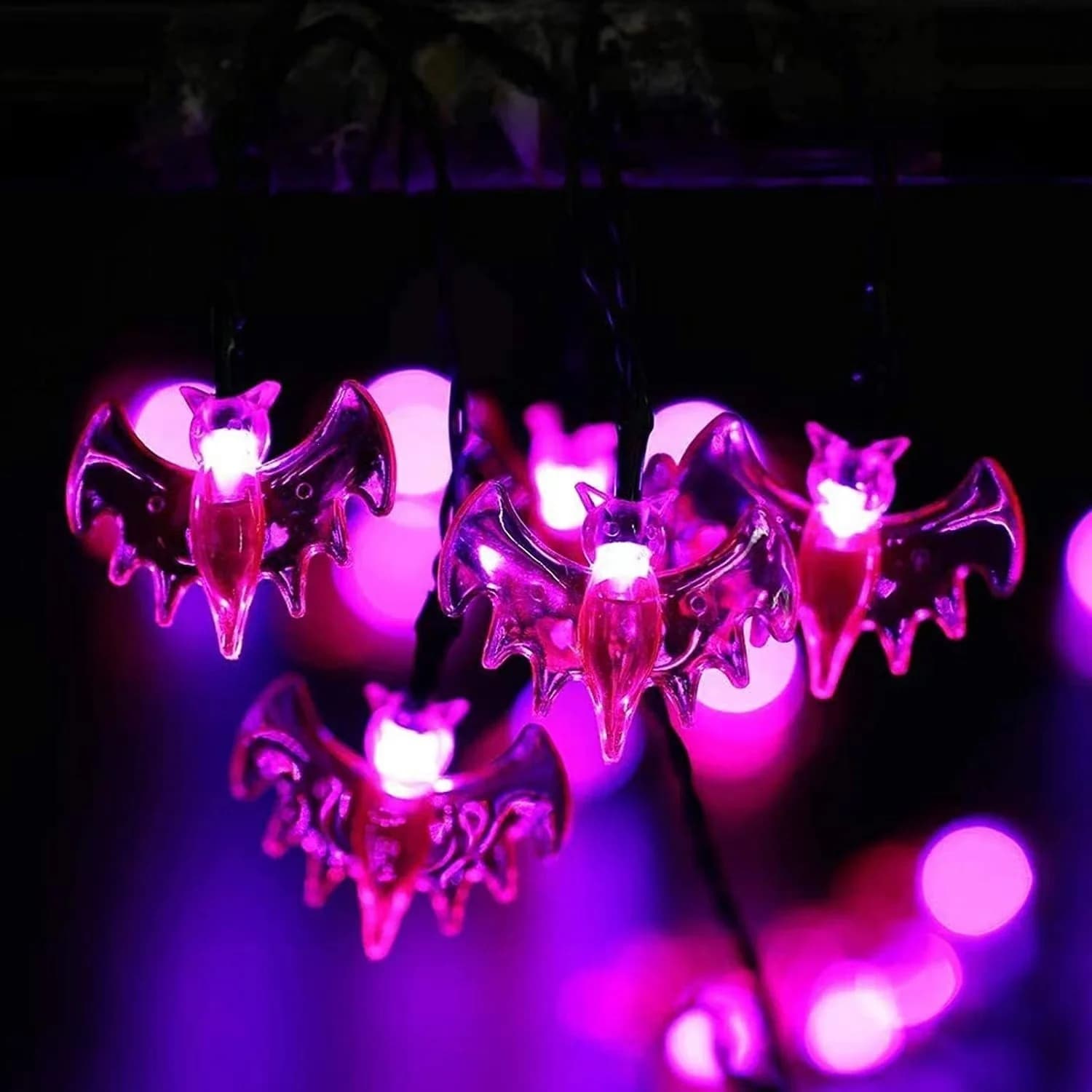 Luzes de Fadas Morcego Roxo a Pilha para Decoração de Feriados