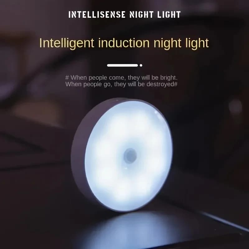 Luminária de Mesa LED Recarregável com Sensor de Movimento, Branca